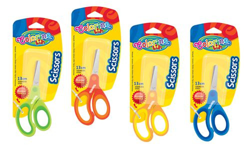 Colorino 12,5cm-es gumírozott nyelű olló bliszteren 34142