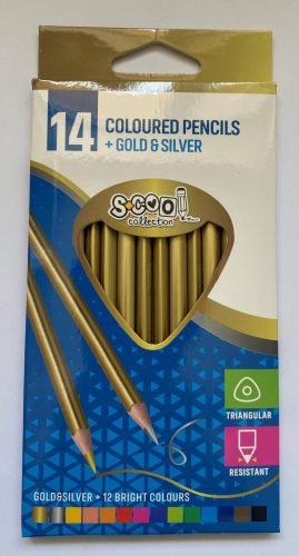 Szinesceruza készlet 14db-os trio arany külsővel SC323