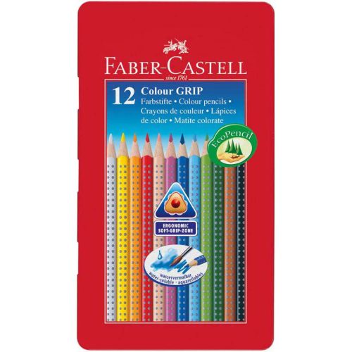 Faber Castell grip 12db-os fémdobozos szinesceruza