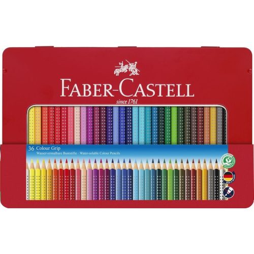 Fémdobozos szinesceruza készlet grip 36db-os Faber Castell 112435