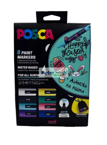 UNI Posca PC-5M POUCH 8db-os készlet "húsvéti"