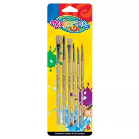 Colorino 6db-os ecsetkészlet natúr fa 89415