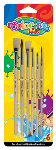 Colorino 6db-os ecsetkészlet natúr fa 89415