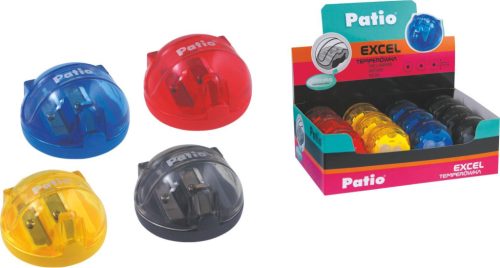 Ceruzahegyzõ tartályos kétlyukú kerek 24db/display 89159