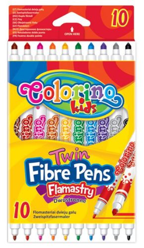 Colorino 10db-os kétvégű filctollkészlet 0,7mm/4mm 13451