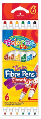 Colorino 6db-os kétvégű filctollkészlet 0,7mm/4mm 13437