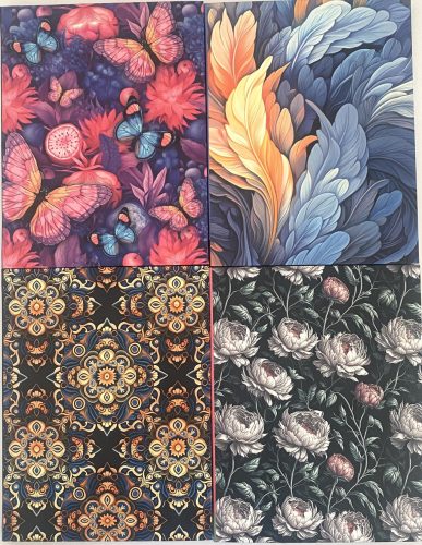 Notesz 128x165mm 48lap vonalas Flowers,utterfly,Mandala 8051