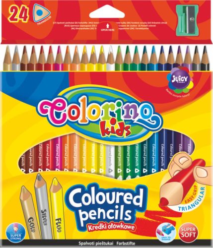 Színesceruzakészlet Colorino Kids TRIO 24db-os hegyezővel 57462
