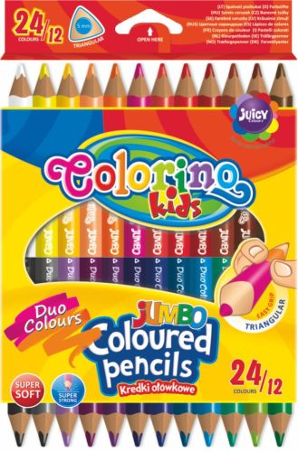 Színesceruzakészlet Colorino Kids JUMBO trio kétvégû 12/24 51880