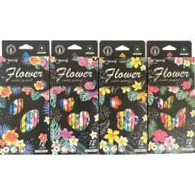  Szinesceruza készlet 12db-os hexa virág mintás YL231057-12