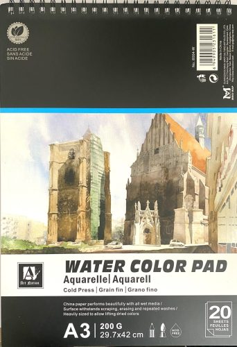Akvarell papír Art Nation A/3 200g dupla spirálos tömb 20lapos 6004-W