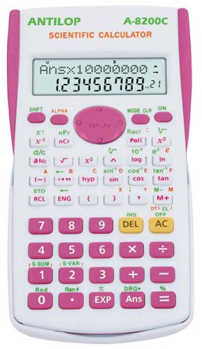 Antilop 8200 240 funkciós tudományos számológép rózsaszín-fehér