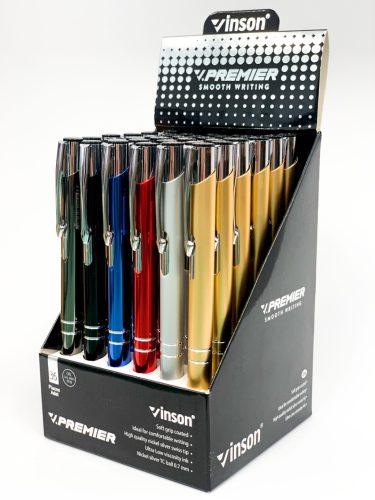 Nyomógombos golyóstoll Vinson 8016 fém 36db/display