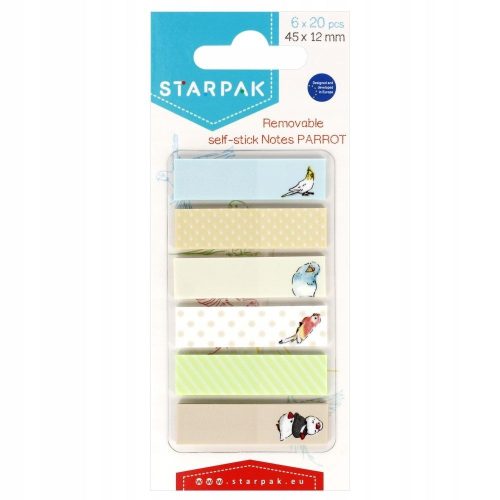 Öntapadós oldaljelölő Papagáj 45x12mm 6x20lap 505504