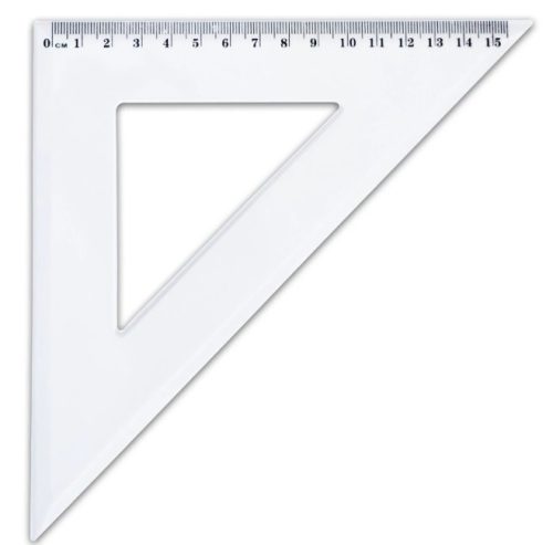 Vonalzó háromszög 45 fok 16cm