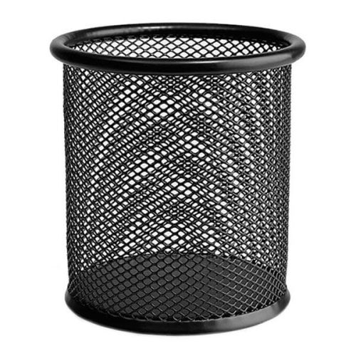 Fémhálós ceruzatartó kerek FEKETE