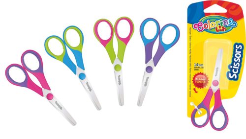 Colorino 13,5cm-es gumírozott nyelû olló bliszteren 38553