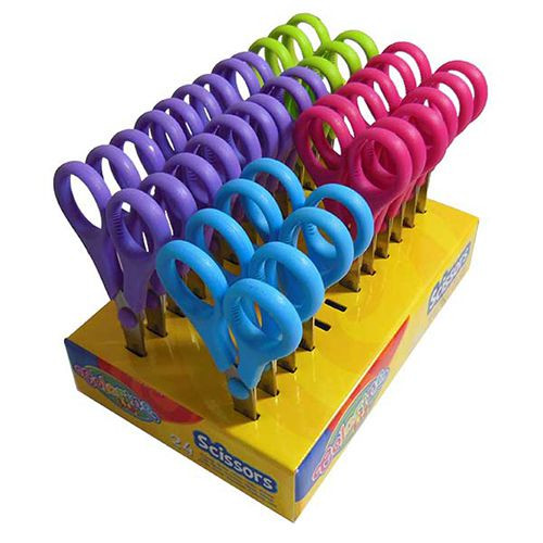Colorino 13,5cm-es gumírozott nyelû olló 24db/display 38676