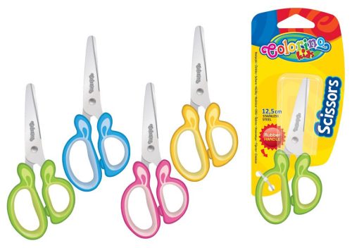 Colorino 12,5cm-es gumírozott nyelű olló blisztren 38515