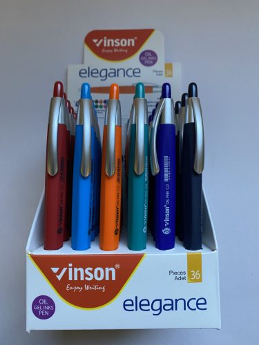 Nyomógombos golyóstoll Vinson G2 olajbázisú 36db/display