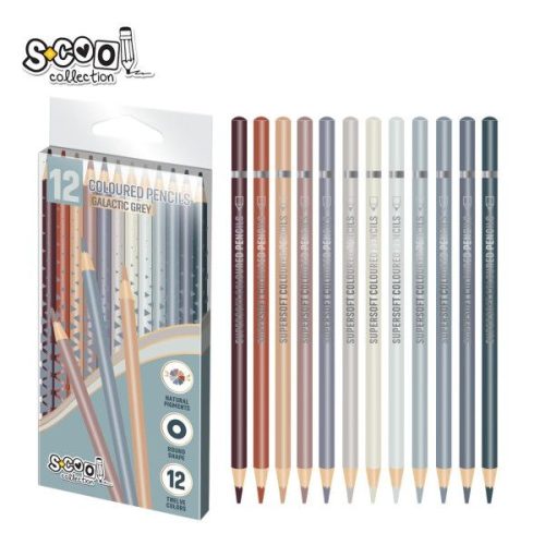 Szinesceruza készlet 12db-os Föld tónusok SCOOL SC2590
