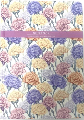 Notesz A/5 64 vonalas lapos kemény fedeles Flower Bloom N9532 Burgeois