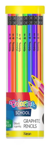Grafitceruza Colorino School NeonTrio 48db-os HB radírosvégű 39972