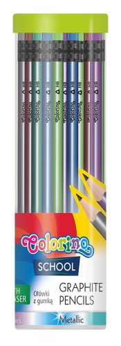 Grafitceruza Colorino School MetalTrio 48db-os HB radírosvégű 39941