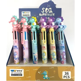 Golyóstoll 6színű Csikóhal BP-22025 (36db/disp.)