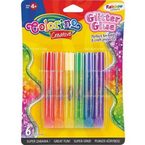 Colorino Creative Rainbow 6x10,5ml csillámos ragasztó készlet 68796