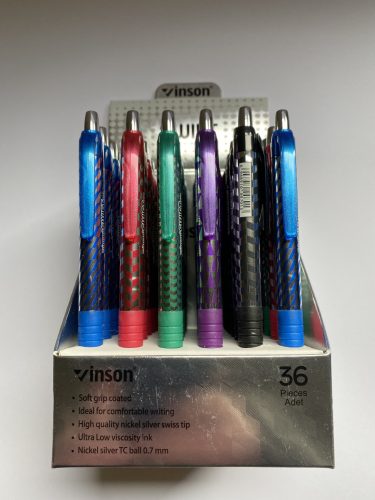 Nyomógombos golyóstoll Vinson 701olajbázisú 36db/display