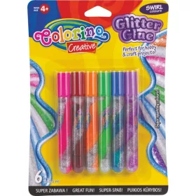   Colorino Creative SWIRL 6x10,5ml csillámos ragasztó készlet 68857