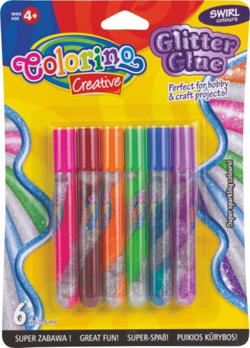 Colorino Creative SWIRL 6x10,5ml csillámos ragasztó készlet 68857
