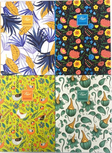 Notesz kem.fed.A/5 64lapos vonalas Floral Collection 1276