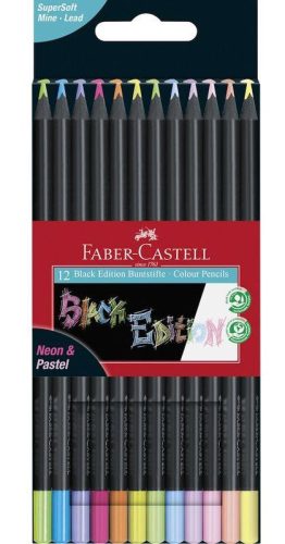 Faber Castell Black Edition 12db-os fekete fás szinesceruza készlet 116410