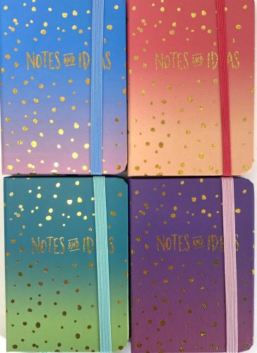Notesz gumis A/7 Csillagos 4szín 3781-17L (24db/disp.)