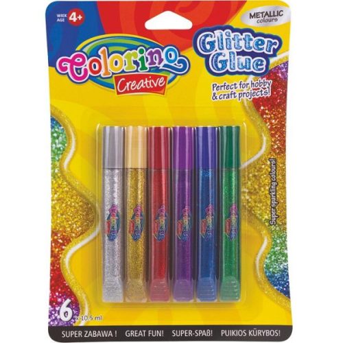 Colorino Creative Metal 6x10,5ml csillámos ragasztó készlet 68826