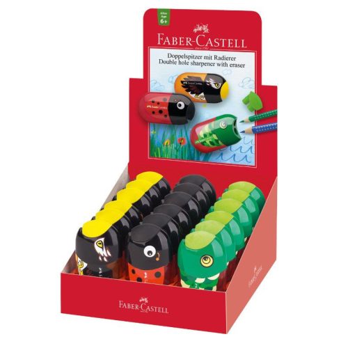 Faber Castell tartályos kétlyukú hegyező radírral (18db/disp) 183522