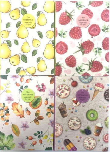 Notesz A/5 kem.fed.80lapos vonalas Fruits 0835