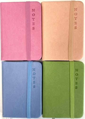 Gumis notesz A/6 bőrhatású pasztell színek 5802-1