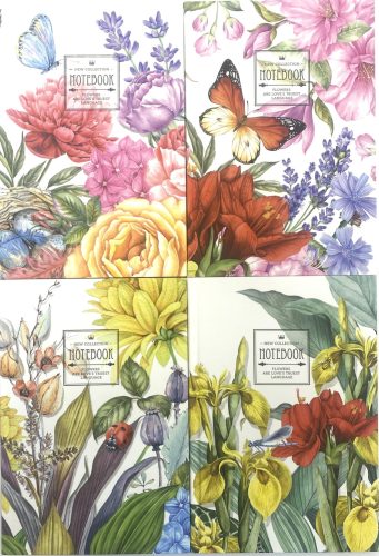 Notesz A/5 kem.fed.64lapos kockás Flowers 7872-19429