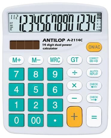Antilop 2114 14 karakteres asztali számológép türkiz-fehér