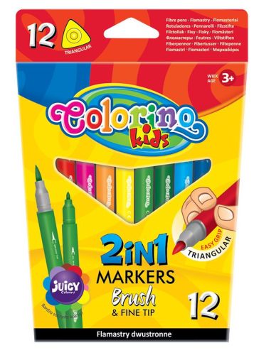 Colorino 12db-os kétvégű filctollkészlet 0,7mm/4mm 92500