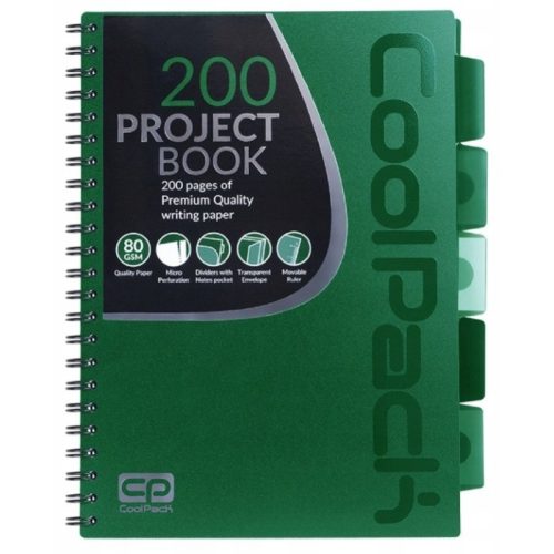 B5 200 lapos színreg.sp.füzet PP bor. Cool Pack ZÖLD 2018 94085 AKCIÓ!
