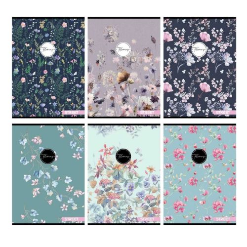 A/4 füzet Flowers/Fashion 54 lapos vonalas (10db/cs.) 65700