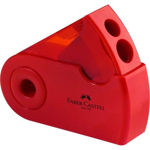 Faber Castell hegyező Sleeve dupla,tartályos piros,kék 182701