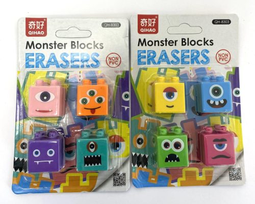 Radír Monster Blocks 4db-os QH8303