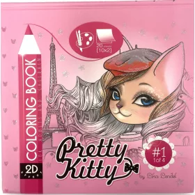   Felnőtt kifestő kem.fed.glitteres 200x200mm 20lap Pretty Kitty 0513-20420