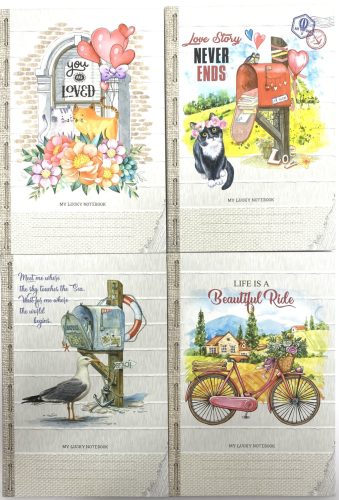 Notesz A/5 kem.fed.64lapos kockás Floral Print 7872