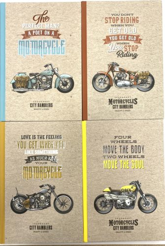 Notesz A/5 kem.fed.64lapos kockás Motorcycle 7667